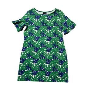 SAILOR-SAILOR Women's Dress, size XL, Blue & Green Foilage, Resort Palm
